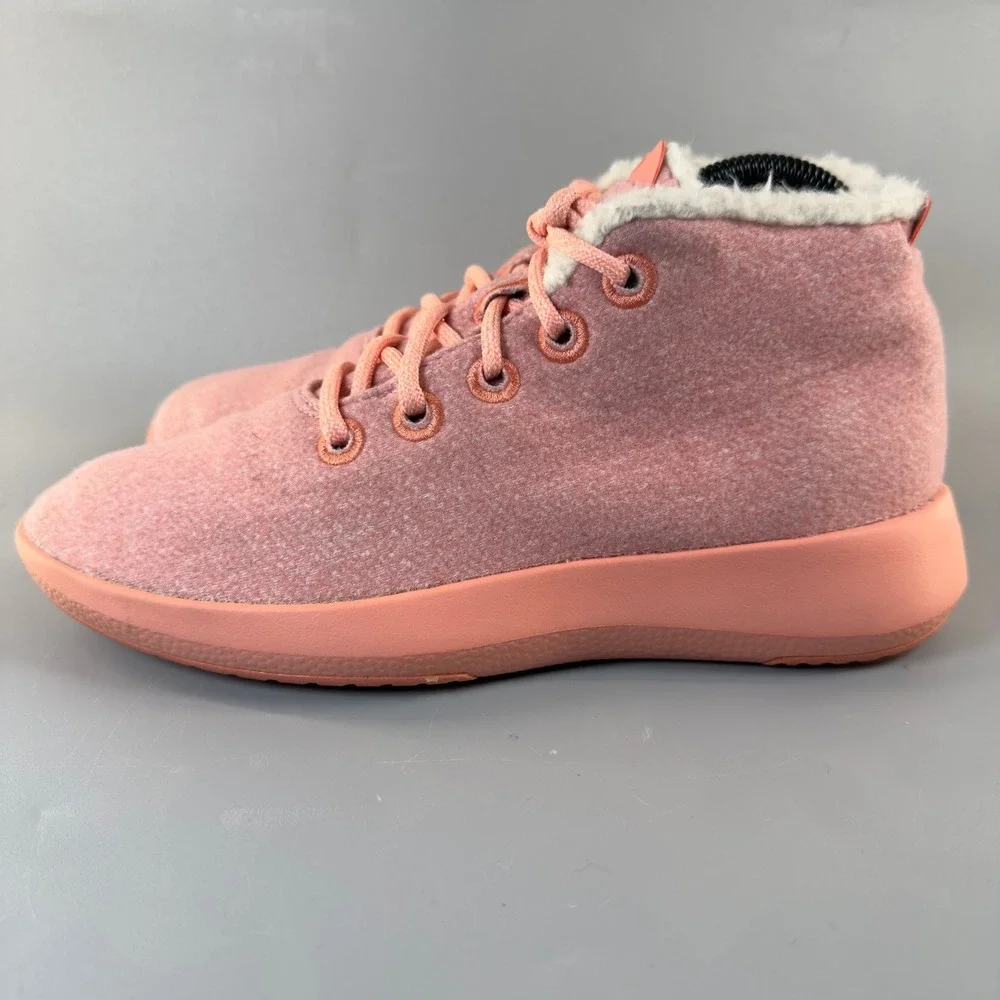 Allbirds Wool Runner Up Mizzle Fluff Women 9 Peach Pink Comfort Sneaker Boot Mid